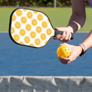 Sunshine Sun Pattern Design On White  Pickleball Paddle