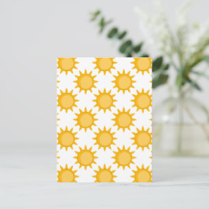 Sunshine Sun Pattern Design On White Postcard