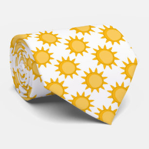 Sunshine Sun Pattern Design On White Tie
