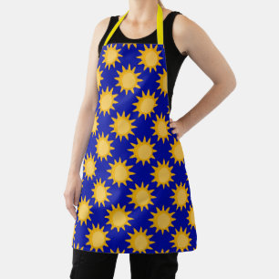 Sunshine Sun Pattern Design On Yellow  Apron
