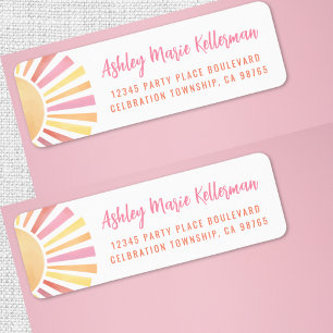 Sunshine Sun Return Address Label