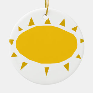 Sunshine, Sun shining, cartoon Ceramic Ornament