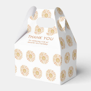 Sunshine Sun Yellow First Boho Birthday Thank You Favour Box