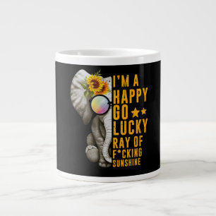 Sunshine Sunflower Positive Quote Elephant Large Coffee Mug