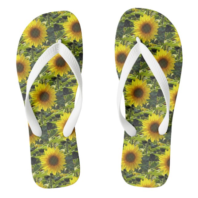Sunshine Sunflowers Thongs (Footbed)