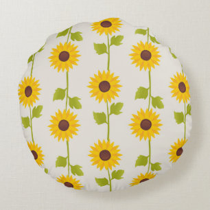Sunshine Symphony: A Yellow Sunflower Square Pill Round Cushion