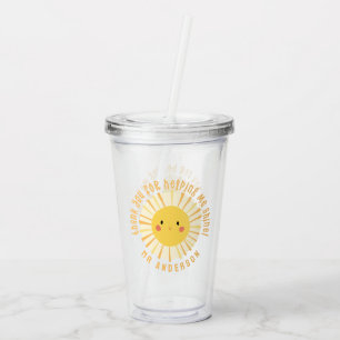 Sunshine thank you teacher modern elegant acrylic tumbler