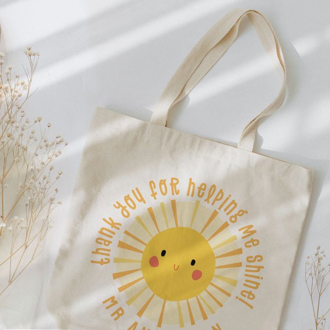 Sunshine thank you teacher modern elegant tote bag (Creator Uploaded)