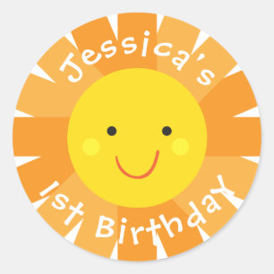 Sunshine Themed Birthday Sticker- Bday Labels