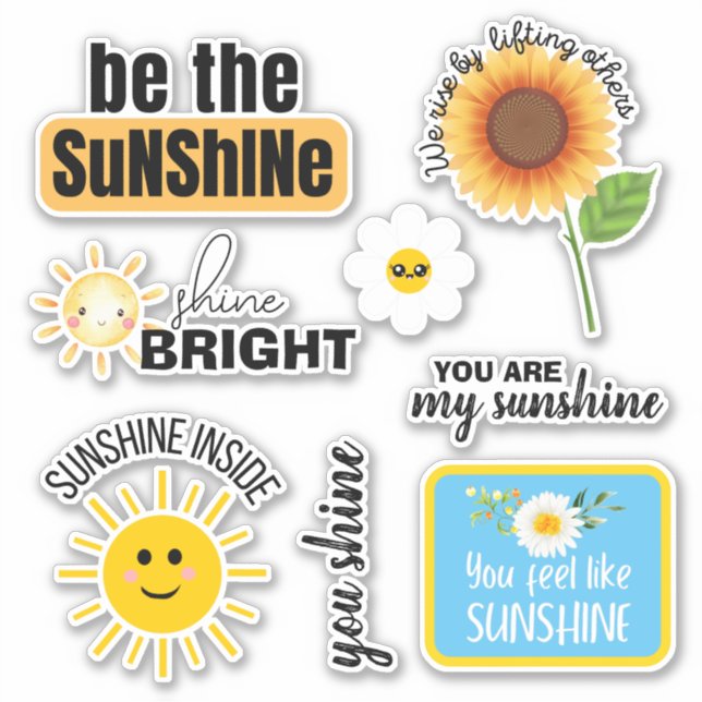 Sunshine Themed Custom-Cut Vinyl Sticker (Front)