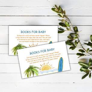 Sunshine Tropical Surfing Books For Baby Shower Enclosure Card
