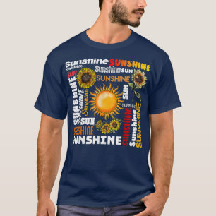 Sunshine Typography Peace Love Sunshine Sunflower T-Shirt
