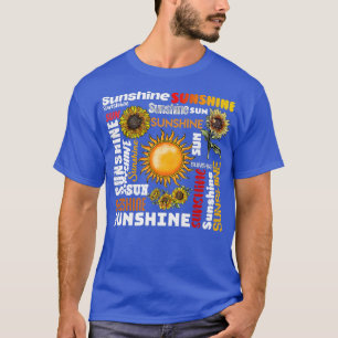 Sunshine Typography Peace Love Sunshine Sunflower T-Shirt