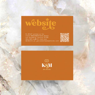 Sunshine Typography Wedding Burnt Orange ID1048 Enclosure Card