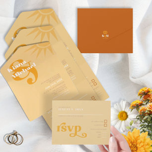 Sunshine Typography Wedding Butter/Orange ID1048 All In One Invitation