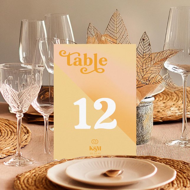 Sunshine Typography Wedding Table Number ID1048 (Creator Uploaded)