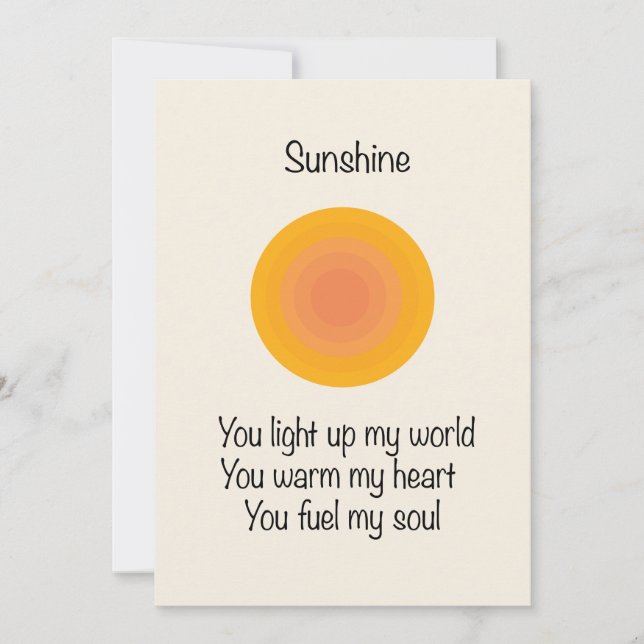 Sunshine Valentine Postcard (Front)
