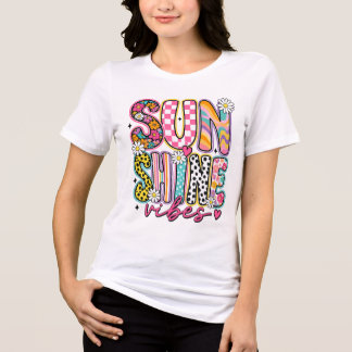 Sunshine Vibes Retro Floral Shirt, Colourful Summe Tri-Blend Shirt