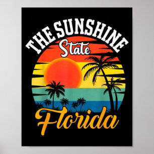 Sunshine Vintage Sunset Tropical Summer Florida Poster