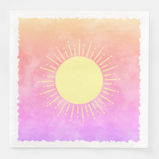 Sunshine Watercolor Baby Shower Background Custom Napkin