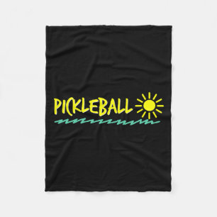 Sunshine waves and pickleball long sleeve fleece blanket