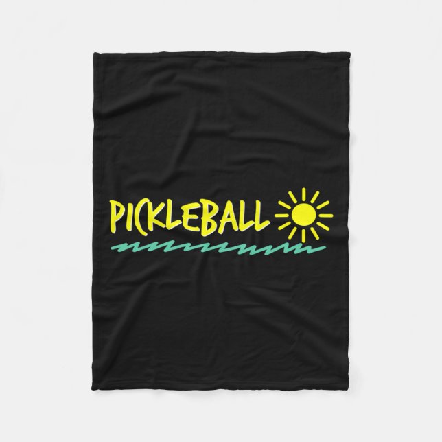 Sunshine waves and pickleball long sleeve  fleece blanket (Front)