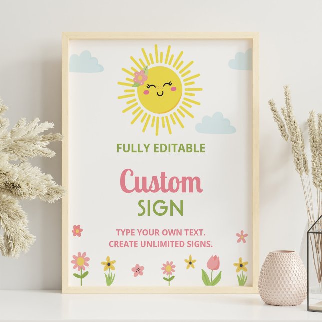 Sunshine Wildflower Party Birthday Custom Pos Poster (Creator Uploaded)