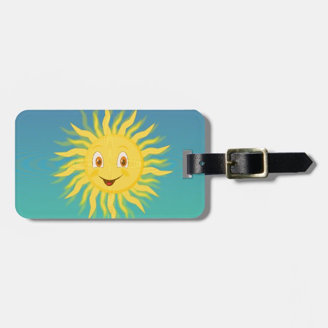 Sunshine With Circular Lines Luggage Tag (Front Horizontal)