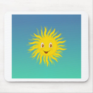 Sunshine With Circular Lines Mouse Pad
