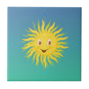 Sunshine With Circular Lines Tile