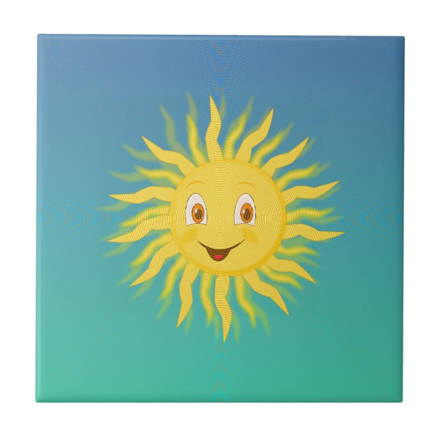 Sunshine With Circular Lines Tile (Front)