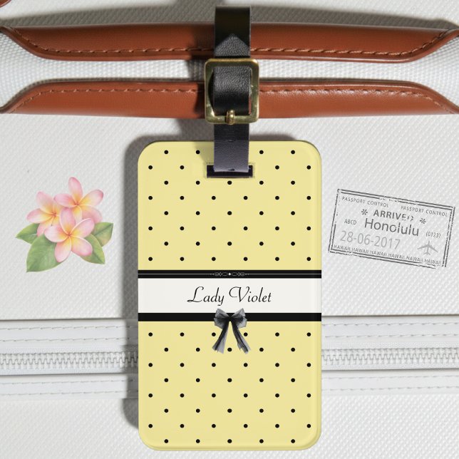 Sunshine Yellow Chic Summer Vacation Luggage Tag (Sunny vibes only. 🌻 Boutique style custom yellow travel tags.)