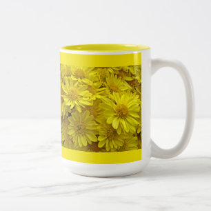 Sunshine Yellow Chrysanthemums Two-Tone Coffee Mug