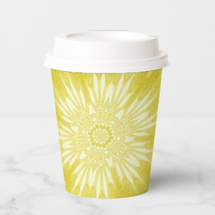 Sunshine Yellow Faux Tulle Design Paper Cups