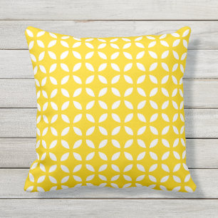 Sunshine Yellow Geometric Outdoor Pillows