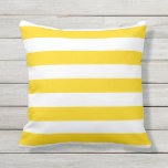 Sunshine Yellow Nautical Stripes Outdoor Pillows<br><div class="desc">Sunshine Yellow bold nautical stripes pillow for outdoor use. Made in the USA. Vivid high quality printing. UV and mildew resistant garden or patio pillows in with modern striped designs in vibrant summer colours. Available in 16" or 20" square and 13" by 21" rectangular sizes. Insert included. (Also available as...</div>