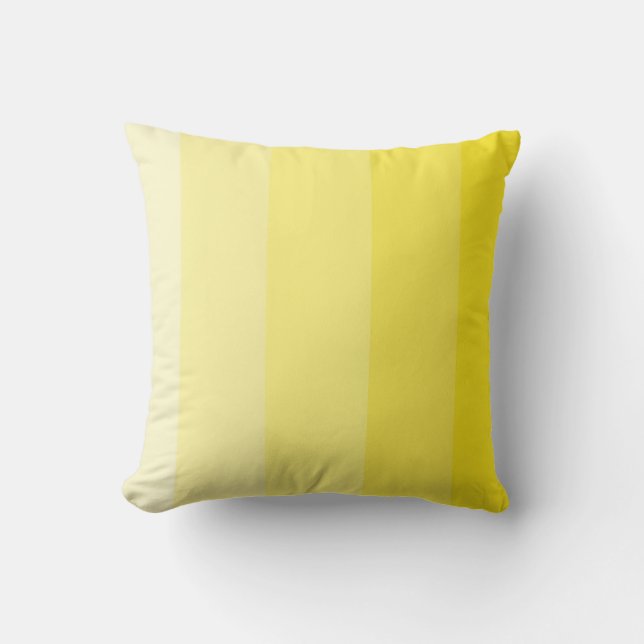 Sunshine Yellow Ombre Stripe Cushion (Front)