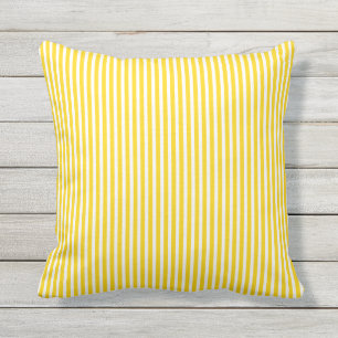 Sunshine Yellow Outdoor Pillows - Oxford Stripe