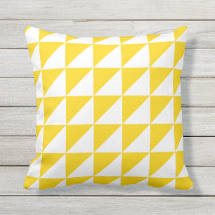 Sunshine Yellow Outdoor Pillows - Triangle Pattern