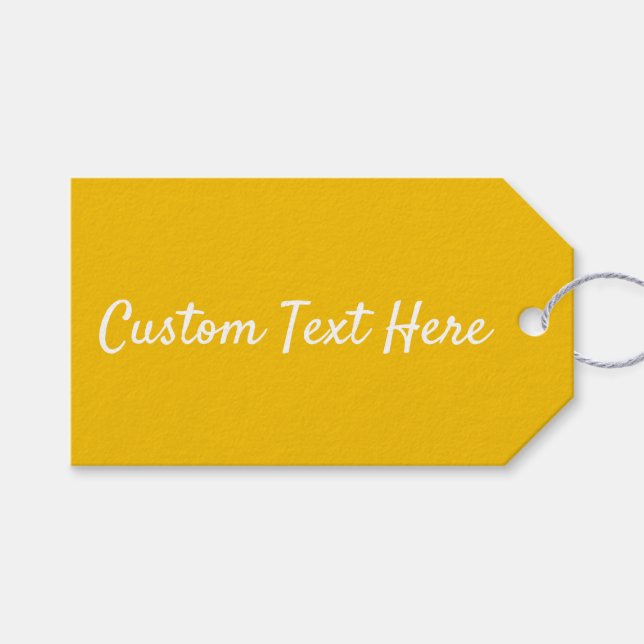 Sunshine Yellow Solid Colour Gift Tags (Front (Horizontal))