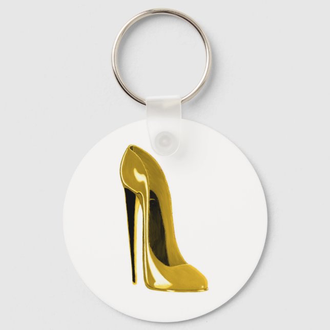 Sunshine Yellow Stiletto Shoe Key Ring (Front)