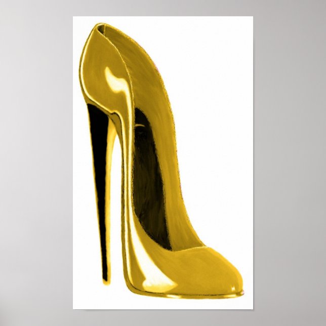 Sunshine Yellow Stiletto Shoe Print (Front)