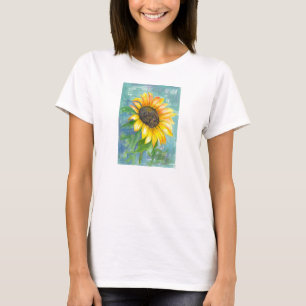 Sunshine Yellow Sunflower Watercolor Painting T-Shirt