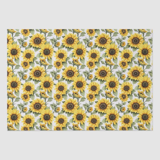 Sunshine Yellow Sunflowers Tissue Paper (Front)