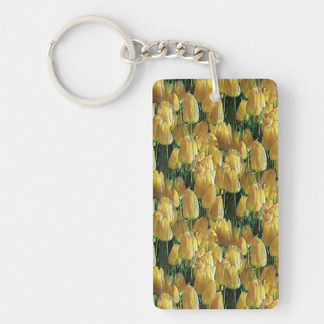 Sunshine Yellow Tulips Key Ring (Front)
