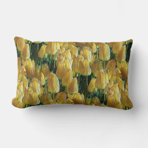 Sunshine Yellow Tulips Lumbar Cushion