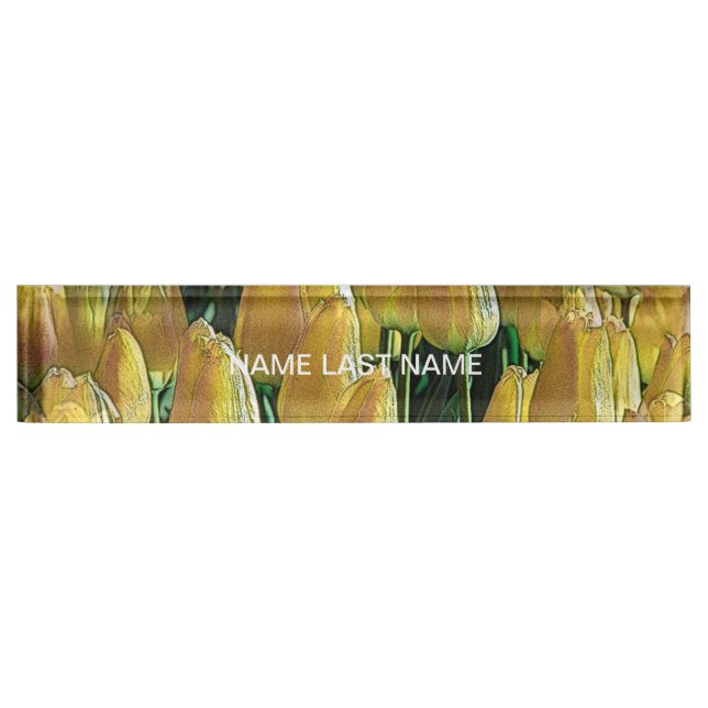 Sunshine Yellow Tulips Nameplate (Front)