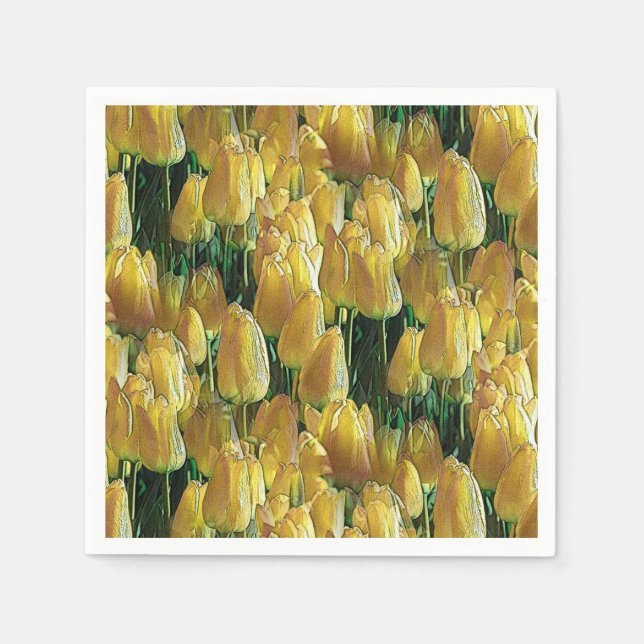 Sunshine Yellow Tulips Napkin (Front)
