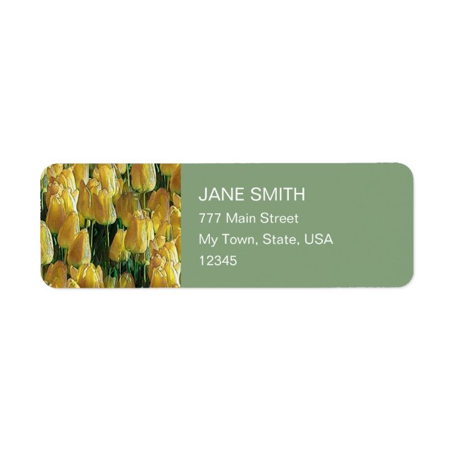 Sunshine Yellow Tulips Return Address Label (Front)