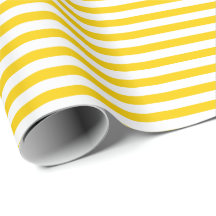 Sunshine Yellow | White Stripe Wrapping Paper